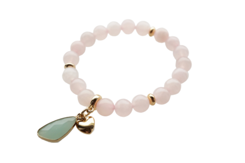 käevõru roosa kvarts ripatsiga käevõru roosa kvartsi ja ripatsiga