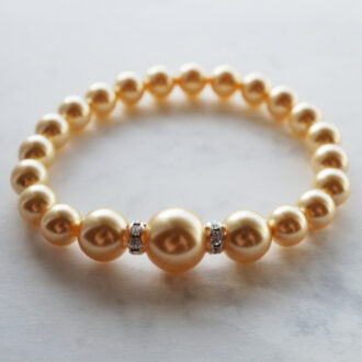 Käevõru Swarovski kuldsetest pärlitest