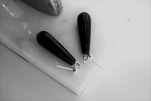 oonüksist hõbekõrvarõngad tilga kujulised (2) oonüksiga ehted