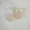 hõbedast kõrvarõngad roosa kvartsiga